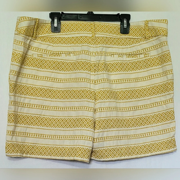 Loft Womens Riviera Gold White Geometric Striped Preppy Boho Pockets Shorts 14 - Picture 8 of 10